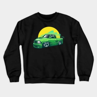 Lowered Green Truck Crewneck Sweatshirt